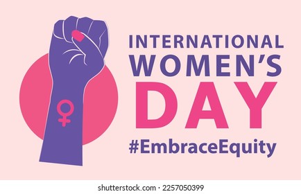 Womans international day. 8th march. Embrace Equity. EmbraceEquity campaign. Stand up against discrimination and stereotype