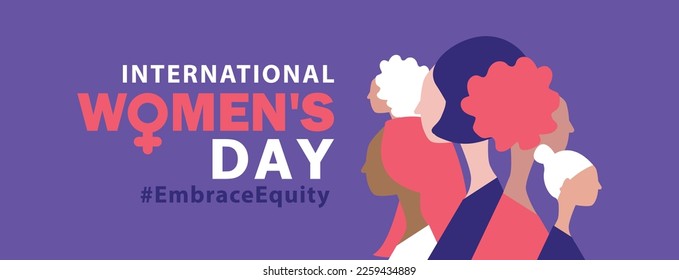 Womans international day. 8th march. Embrace Equity. EmbraceEquity campaign. Stand up against discrimination and stereotype