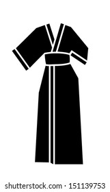 woman's kimono dress vector illustration