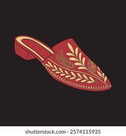 woman's leather shoes design vector art illustration 