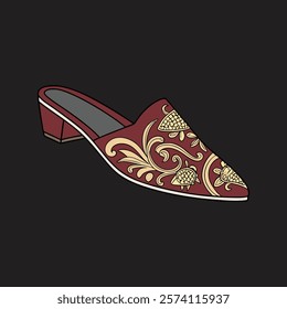 woman's leather shoes design vector art illustration 