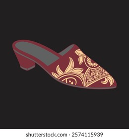 woman's leather shoes design vector art illustration 