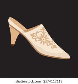 woman's leather shoes design vector art illustration 