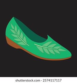 woman's leather shoes design vector art illustration 