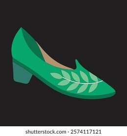 woman's leather shoes design vector art illustration 