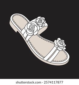 woman's leather shoes design vector art illustration 