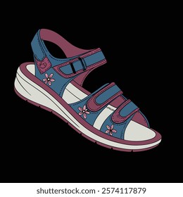 woman's leather shoes design vector art illustration 