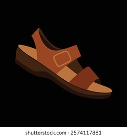 woman's leather shoes design vector art illustration 