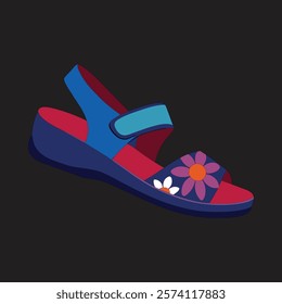 woman's leather shoes design vector art illustration 