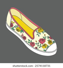 woman's leather shoes design vector art illustration 