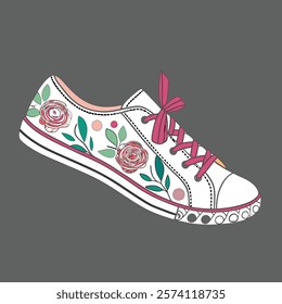 woman's leather shoes design vector art illustration 