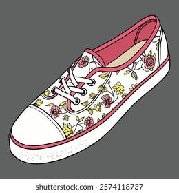 woman's leather shoes design vector art illustration 