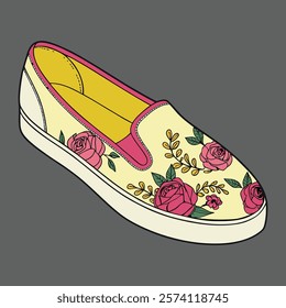 woman's leather shoes design vector art illustration 