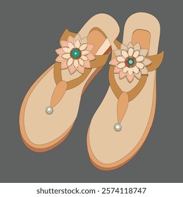 woman's leather shoes design vector art illustration 