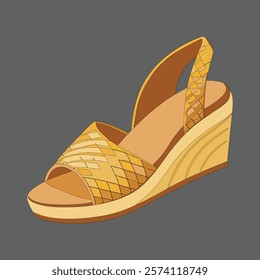 woman's leather shoes design vector art illustration 