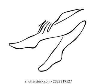 A womans legs, an arm