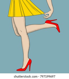 Long Female Legs Beautiful Skirt Highheeled Stock Vector (Royalty Free ...