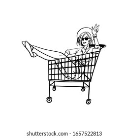 Woman`s life. Vector sketch various life situations of a woman
