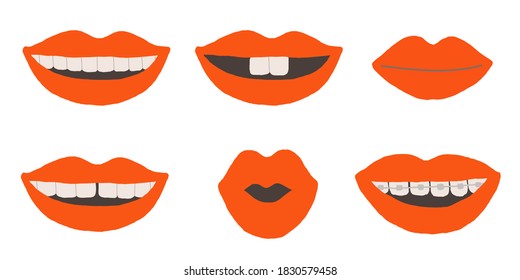 Conjunto de labios de la mujer, ilustración vectorial