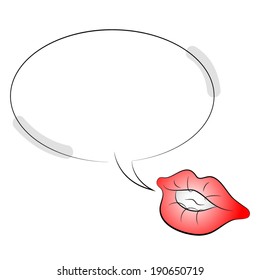 woman's lip with speech bubble