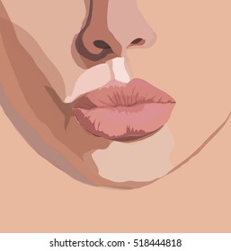 Woman's lips blowing a kiss