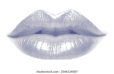 Labios de mujer en Vector de estilo punteado