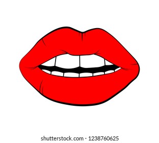 Womans Lips Drawing Vector Lip Symbol Stock Vector (Royalty Free ...