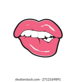 Plantilla de diseño de Ilustración vectorial de icono de labios de mujer