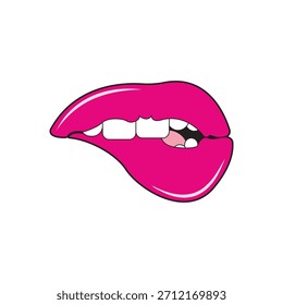 Modelo de design de ilustração de vetor de ícone de lábios da mulher
