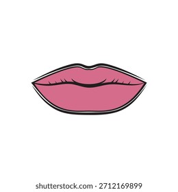 Plantilla de diseño de Ilustración vectorial de icono de labios de mujer