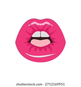 Plantilla de diseño de Ilustración vectorial de icono de labios de mujer