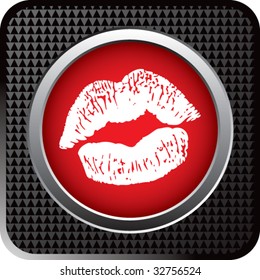 labios de mujer sobre botón negro de la web