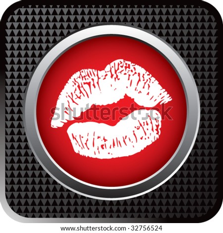 woman's lips on black web button
