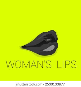 woman's lips on a bright green background
