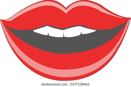 Frauenlippen sind ein rotes Vektorlippenbild
