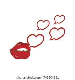 the woman's lips talk about love