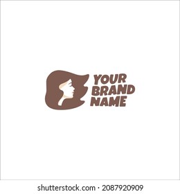
Woman's logo facing sideways with loose hair