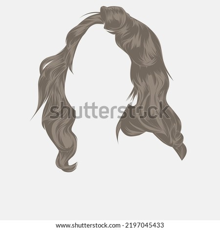 Woman's long flowing hair vector illustration in blonde color