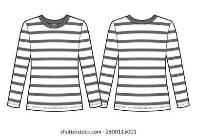 Womans long sleeves t shirt with stripes