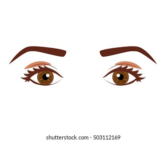 Woman's look with eyes cafes expressive