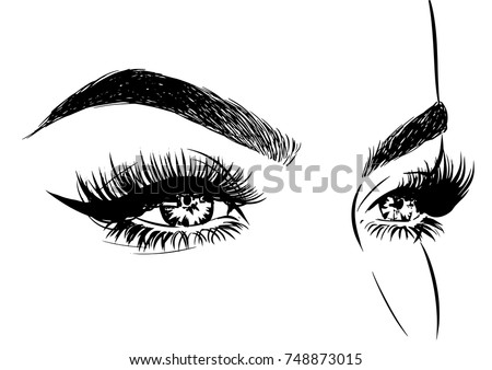Woman's luxurious eyes with full lashes