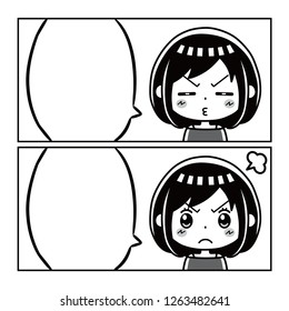 A woman's manga balloon.