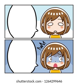 A woman's manga balloon.