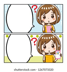 A woman's manga balloon.