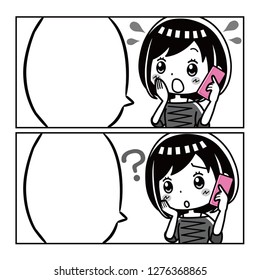 A woman's manga balloon.