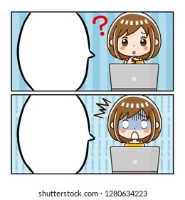 A woman's manga balloon.