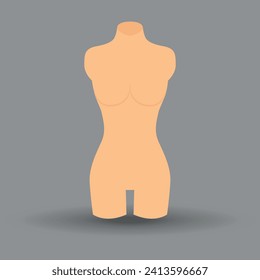 Eine Frau ist Mannequin. Vektorgrafik auf grauem Hintergrund.