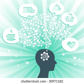 In woman's mind