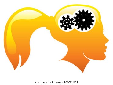 Woman's Mind Glossy Icon