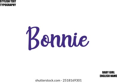 Woman's Name Hand Drawn Lettering Vector Cursive Text Typography Bonnie